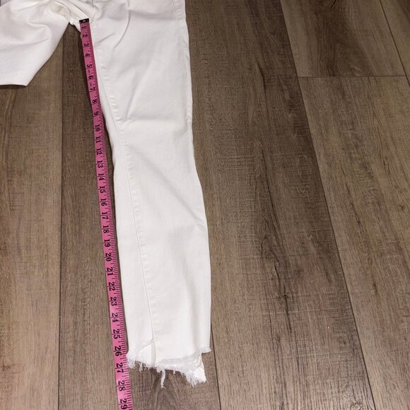 MOTHER The Stunner Two Step Fray Jeans Size 25 Glass Slipper White - Picture 14 of 16